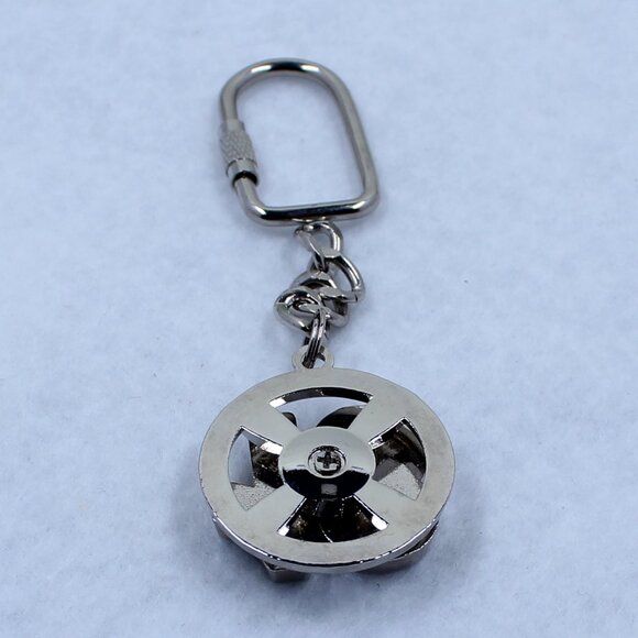 Silver Tone Keychain With Spinning Number 18 And Rhinestones - Picture 3 of 10